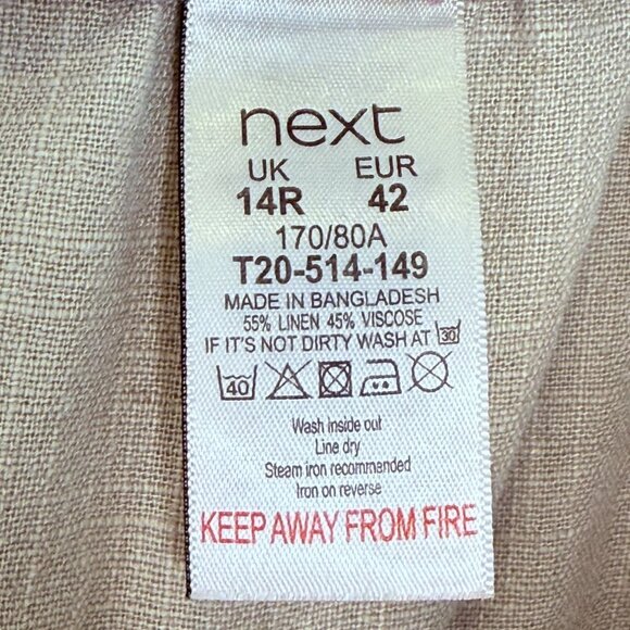 Next Light Sage Green Linen Blend Crop Pants, 10 - Picture 8 of 11